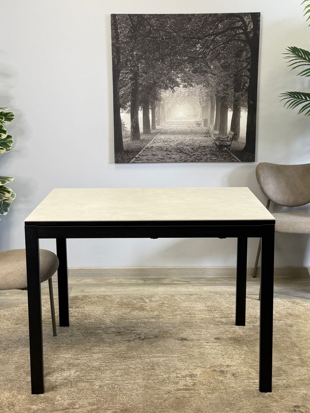 Стол KENNER LK1000 черный/керамика CARMEN LIGHT GRAY арт.170156