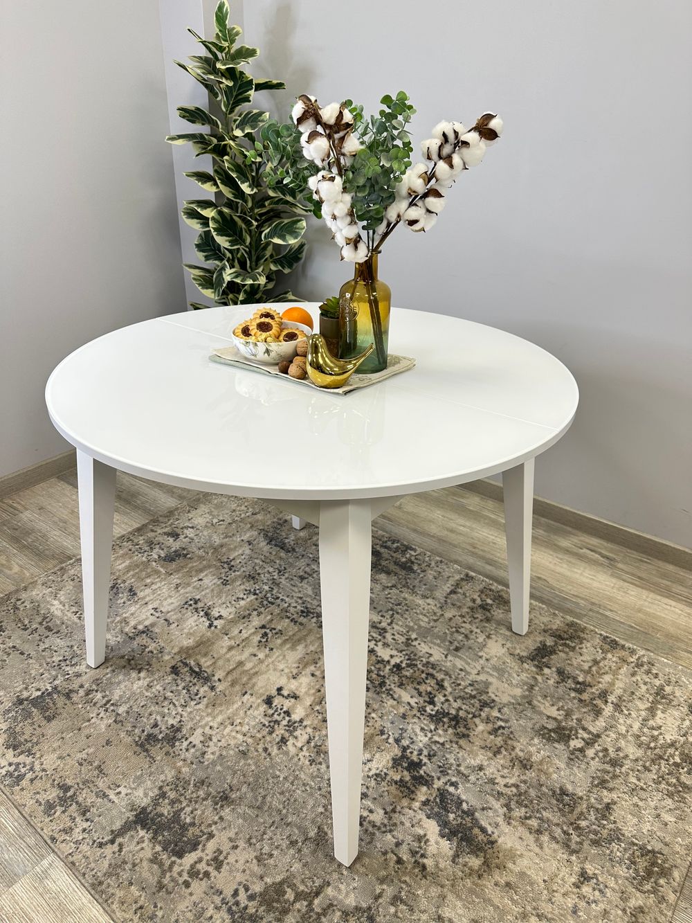 Стол KENNER 1000 М белый/стекло белое глянец