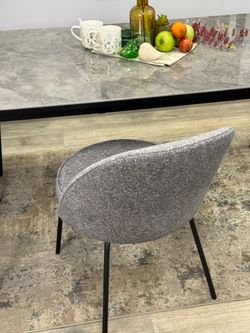 Стол KENNER KR1400 черный/керамика мрамор серый глянец