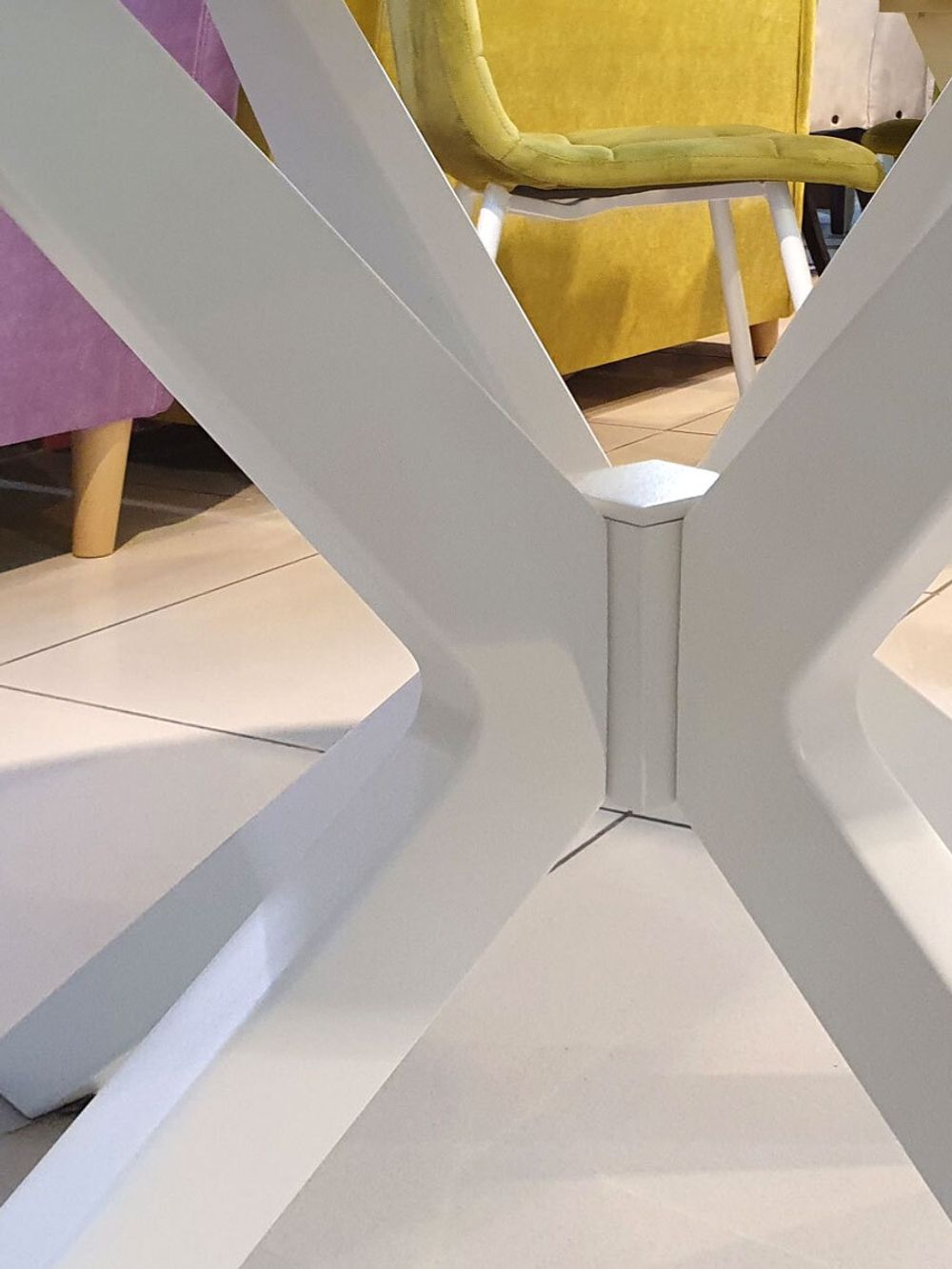 Стол KENNER B1300 белый/стекло камень белый сатин