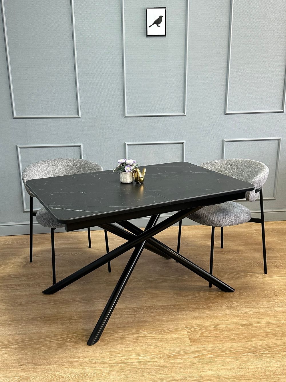 Стол KENNER DK1200 черный/керамика мрамор черный