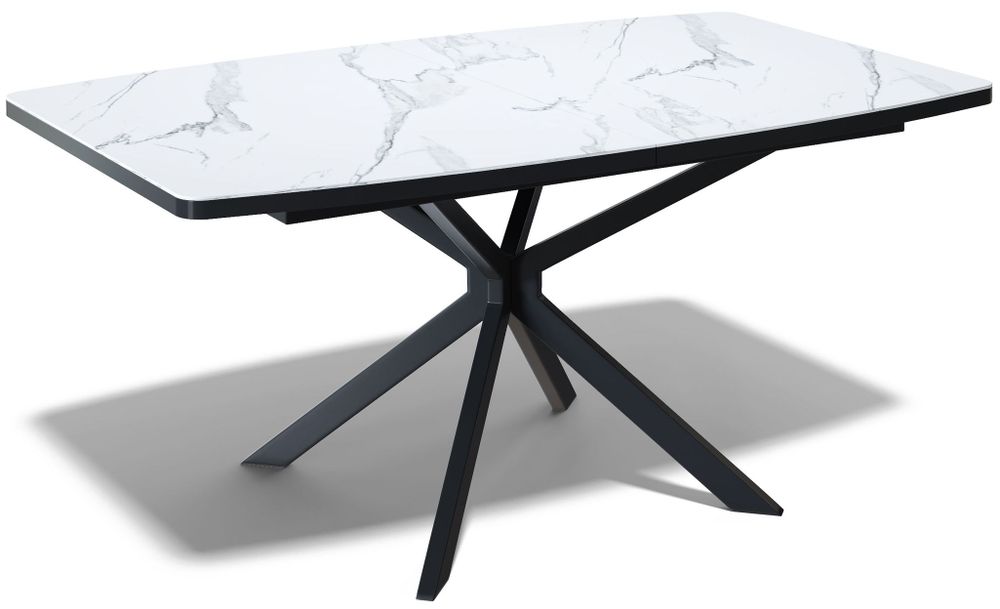 Стол Kenner BR1400, черный/керамика GLORIA WHITE арт.170190