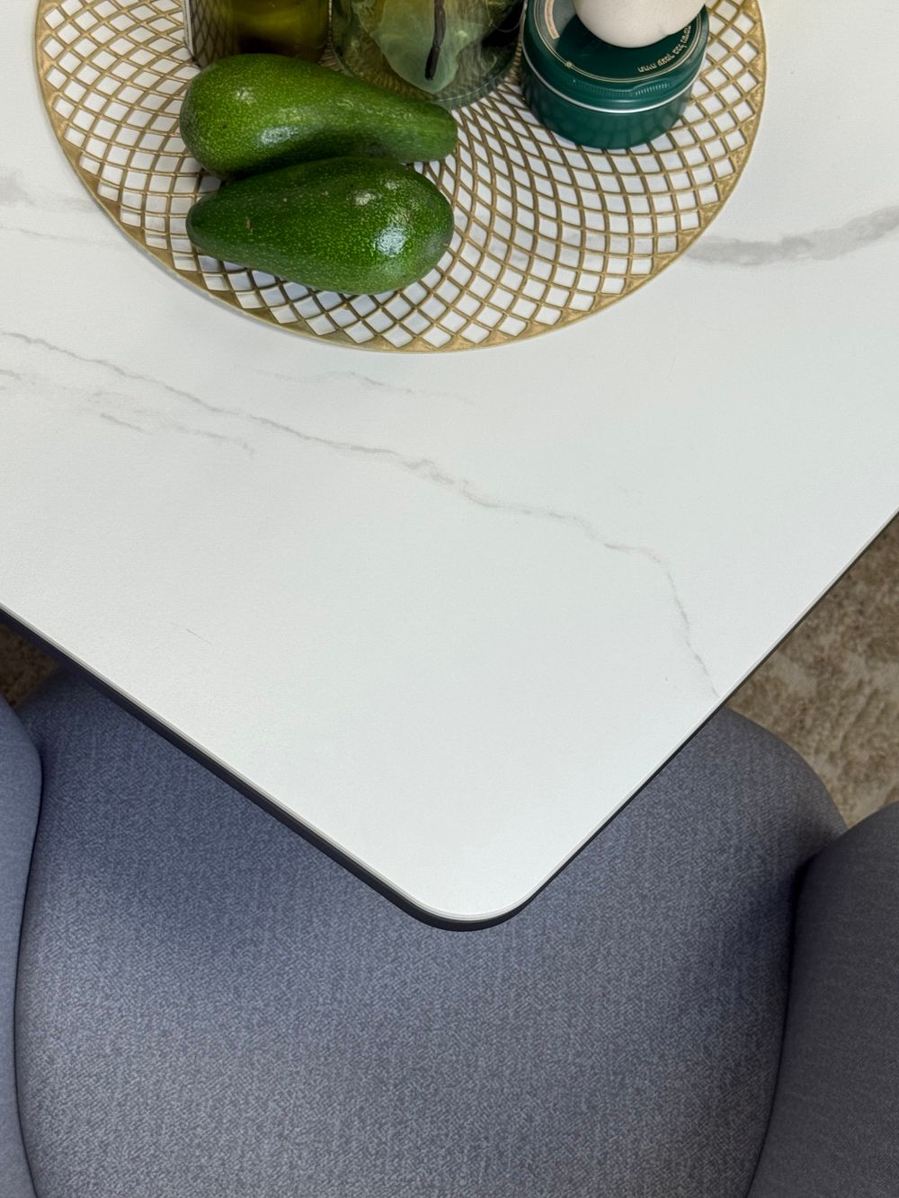 Стол KENNER BR1200 черный/керамика белая