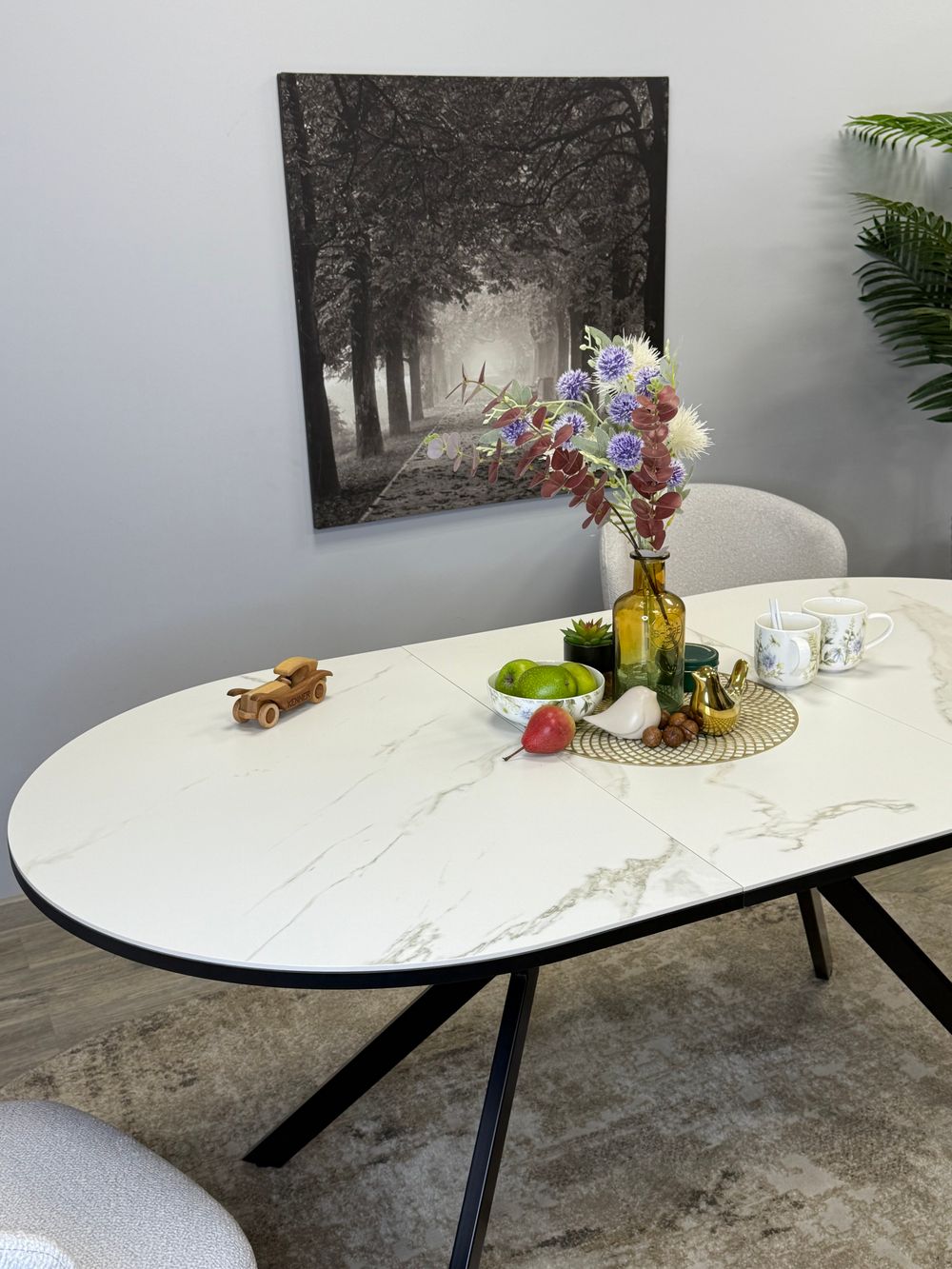 Стол KENNER DO1300 черный/керамика белая