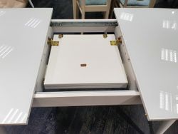 Стол KENNER K1250 белый/стекло белое сатин