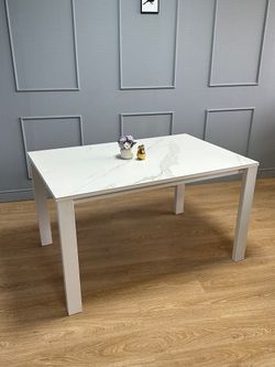 Стол KENNER BL1300 белый/керамика мрамор белый