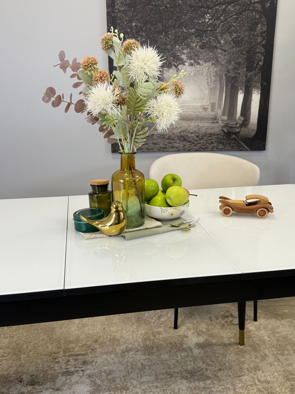 Стол KENNER 1100K венге/стекло белое глянец