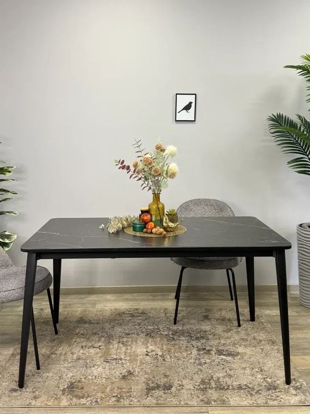 Стол KENNER KS1400 черный/керамика мрамор черный