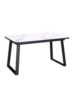 Стол KENNER AZ1200 черный/керамика мрамор белый