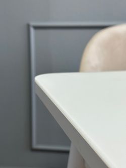 Стол KENNER K1100 белый/стекло белое сатин