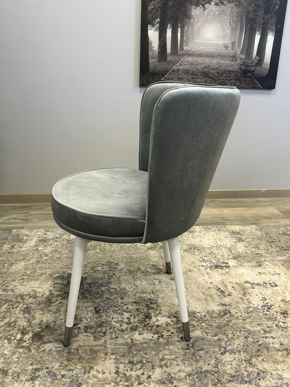 Стул Kenner 177KK белый/серый велюр