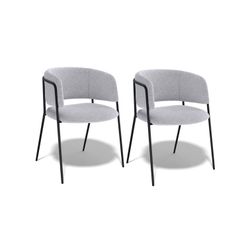 Комплект стульев 2шт KENNER 303SD черный/микробукле серебристый