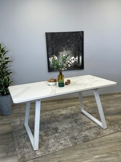 Стол KENNER AZ1200 белый/керамика мрамор белый