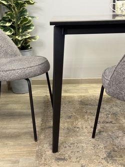 Стол KENNER KR1400 черный/керамика мрамор серый глянец