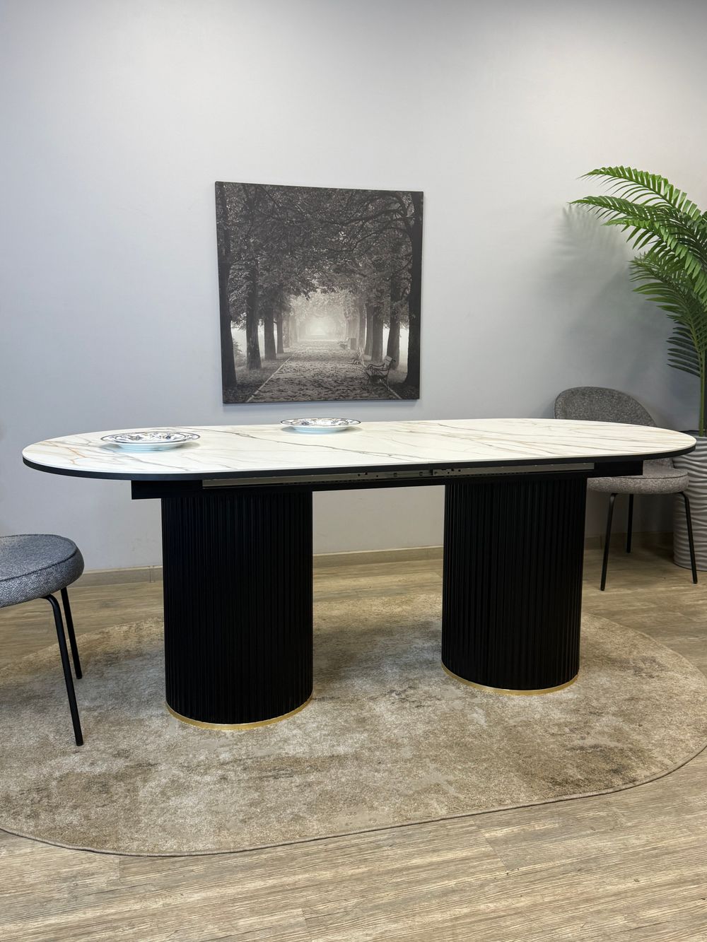 Стол Kenner LDs2000, черный/керамика LARKA GREY арт.170110