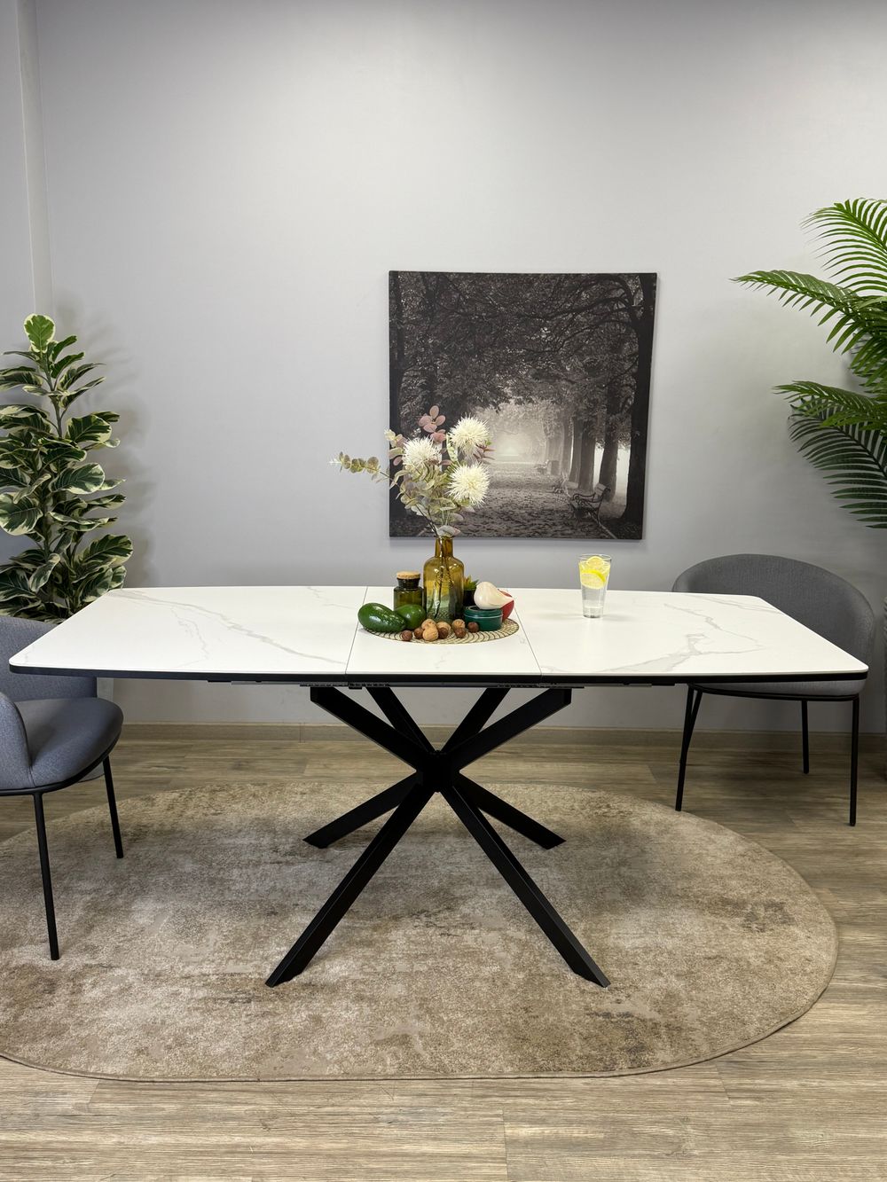 Стол Kenner BR1300, черный/керамика GLORIA WHITE