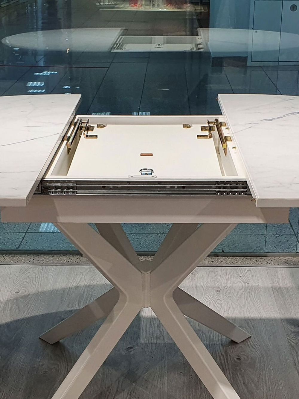 Стол KENNER B1100 белый/стекло белое сатин