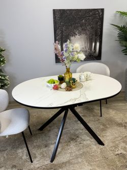 Стол KENNER DO1300 черный/керамика белая