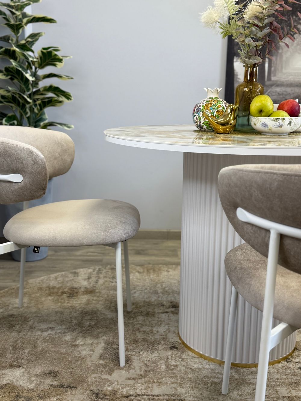 Стол KENNER LD1000 белый/керамика мрамор золотой глянец