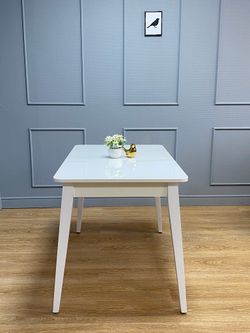 Стол KENNER 1100 М белый/стекло белое глянец