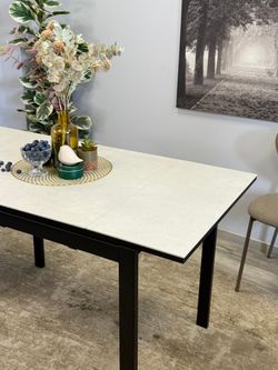 Стол KENNER LK1000 черный/керамика CARMEN LIGHT GRAY арт.170156