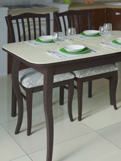 Стол KENNER 1200M венге/стекло белое глянец