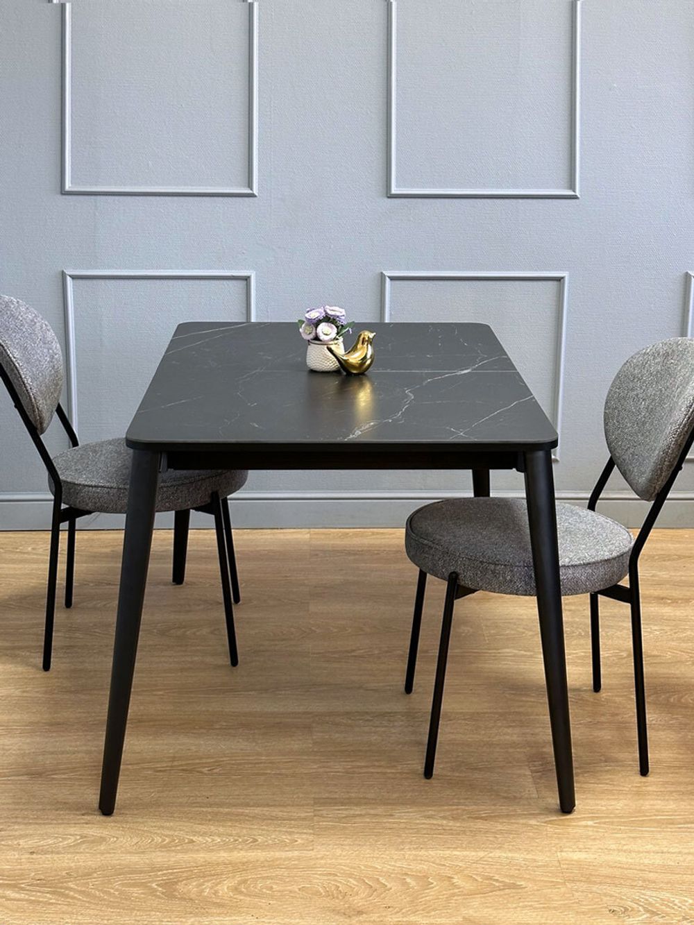 Стол KENNER KS1200 черный/керамика мрамор черный