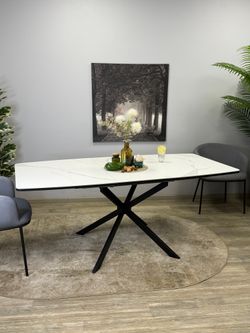 Стол Kenner BR1300, черный/керамика GLORIA WHITE