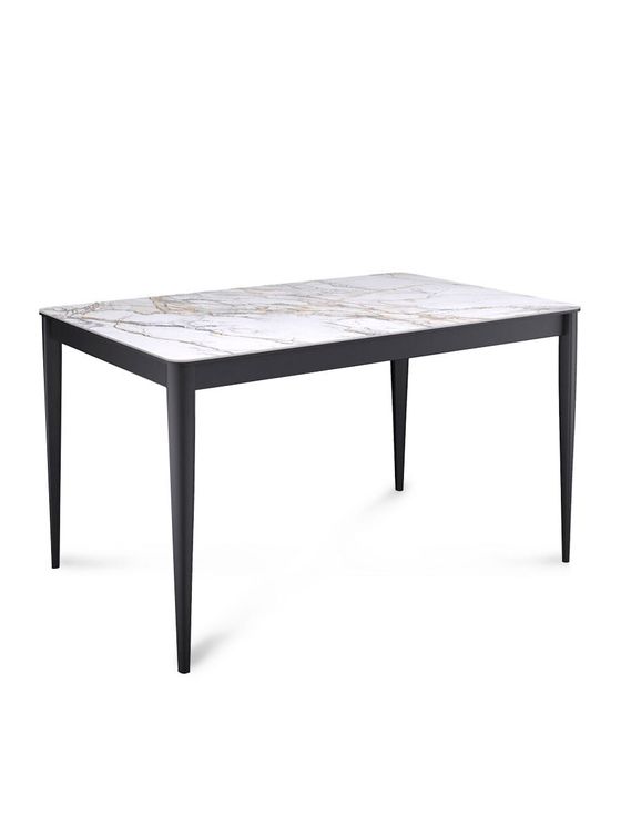 Стол KENNER KS1200 черный/керамика мрамор золотой