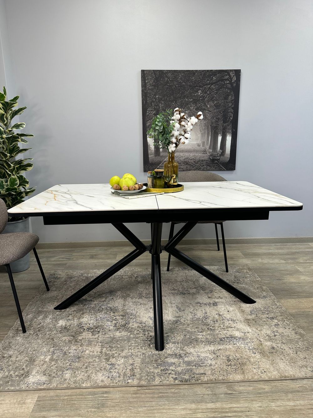 Стол KENNER DM1400 черный/керамика золотая