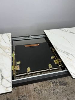 Стол KENNER KS1400 черный/керамика мрамор золотой