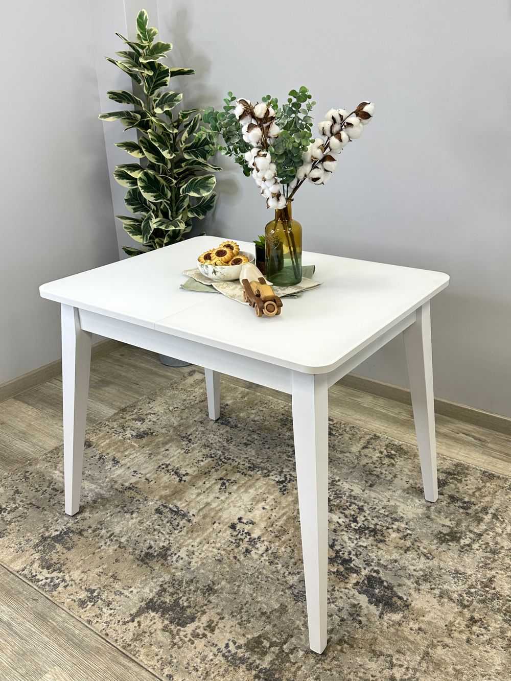 Стол KENNER 900 М белый/стекло белое сатин