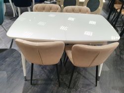 Стол KENNER K1250 белый/стекло белое сатин