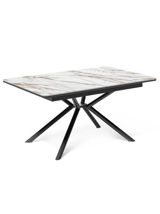 Стол KENNER DC1300 черный/керамика мрамор золотой