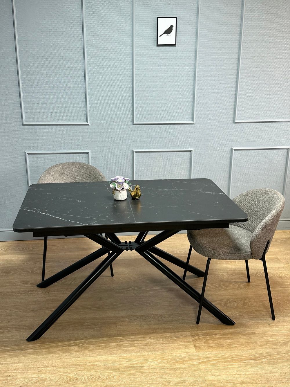 Стол KENNER DC1300 черный/керамика мрамор черный