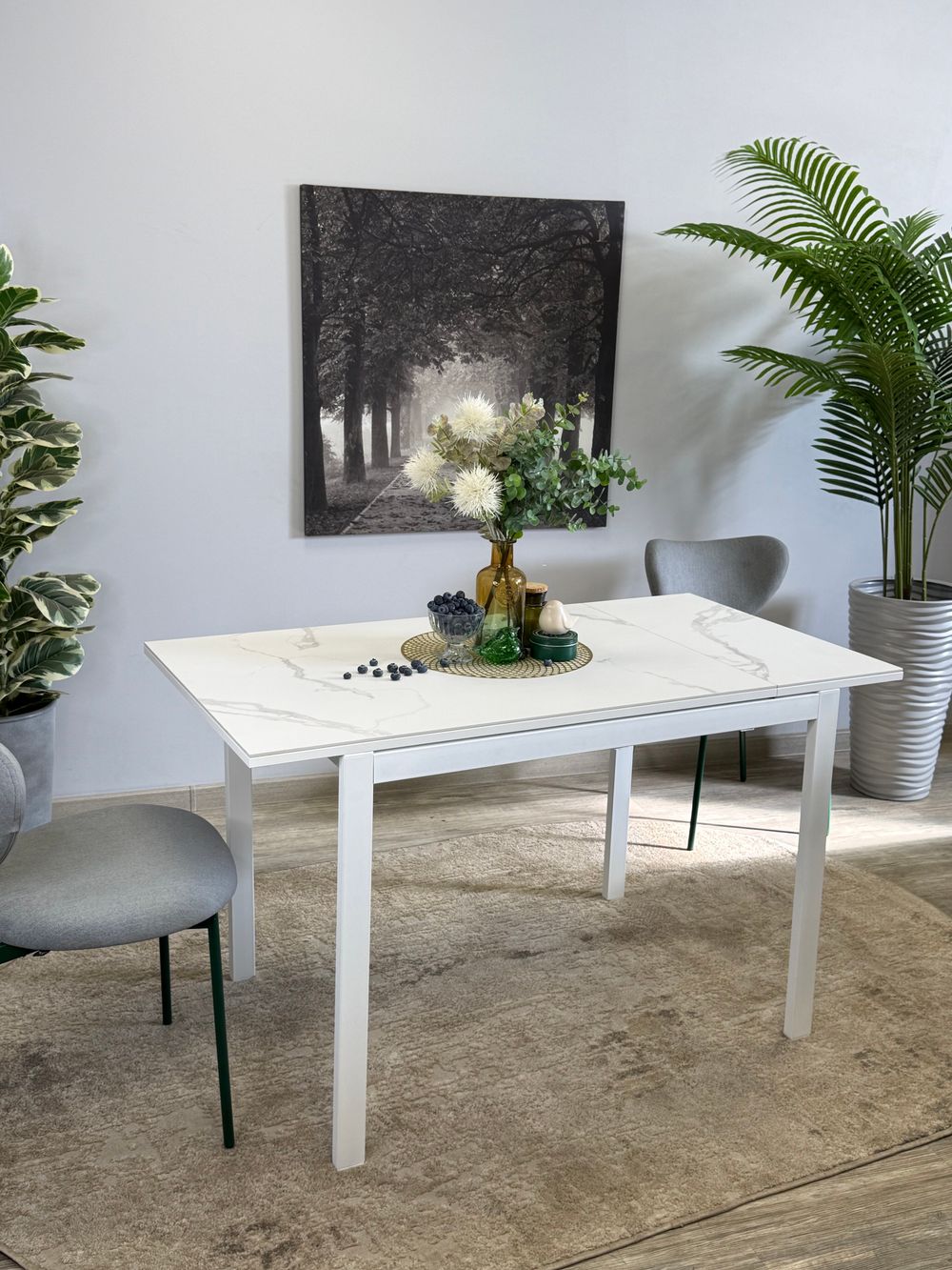 Стол KENNER LK1000 белый/керамика GLORIA WHITE