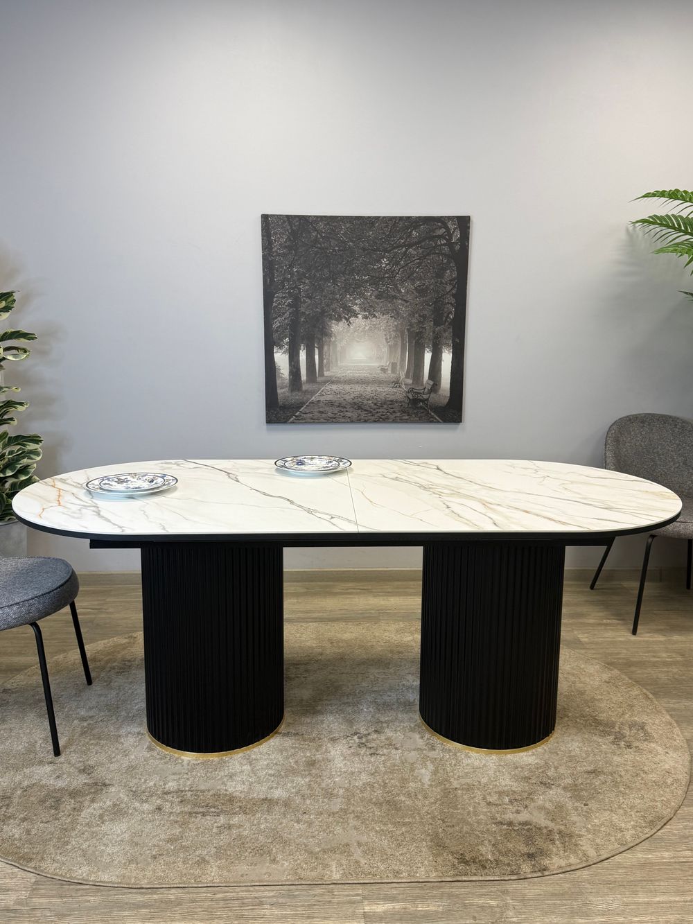 Стол Kenner LDs2000, черный/керамика LARKA GREY арт.170110