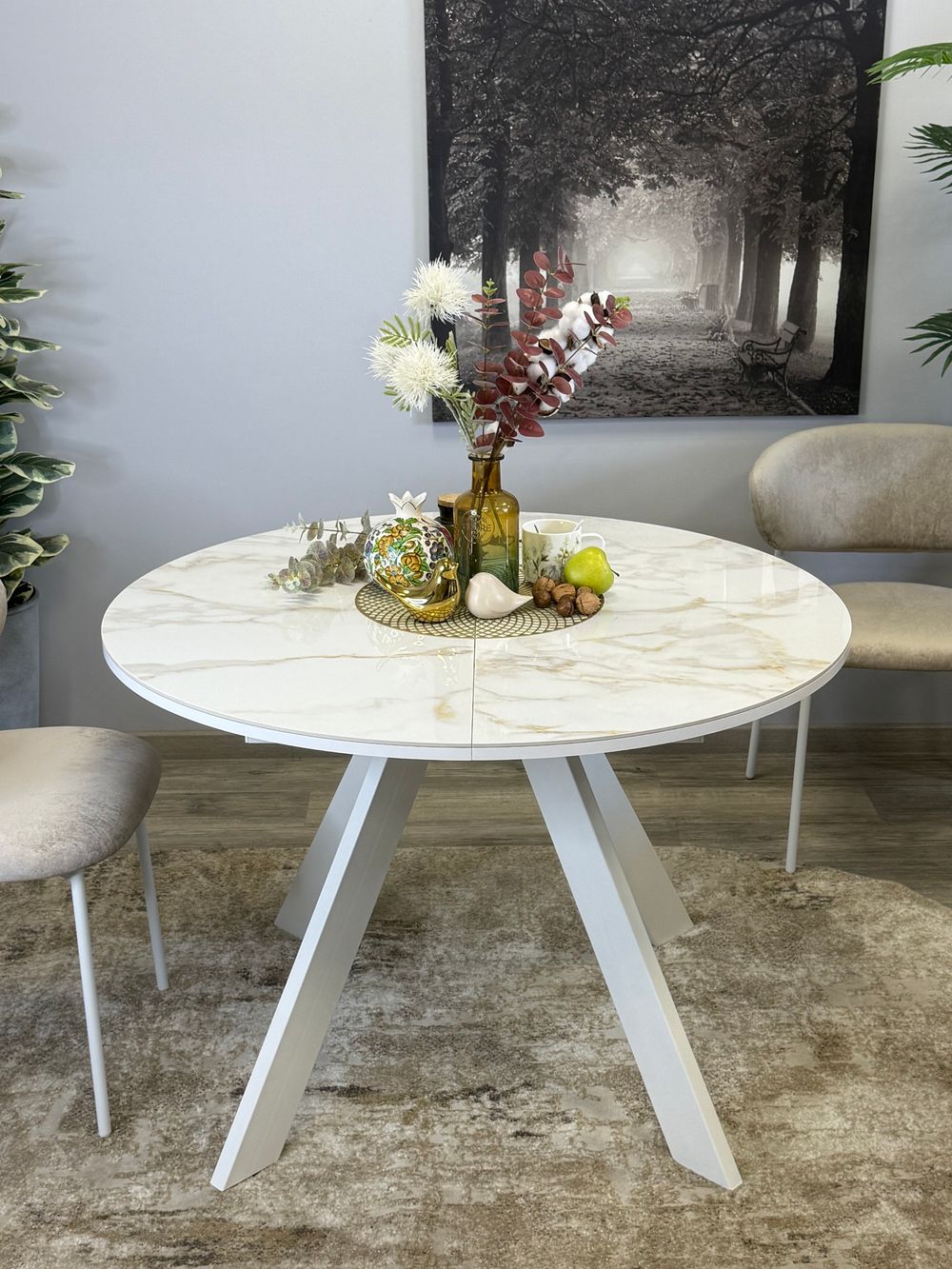 Стол KENNER RL1100 белый/керамика белая глянец