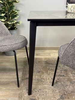 Стол KENNER KR1400 черный/керамика мрамор серый глянец