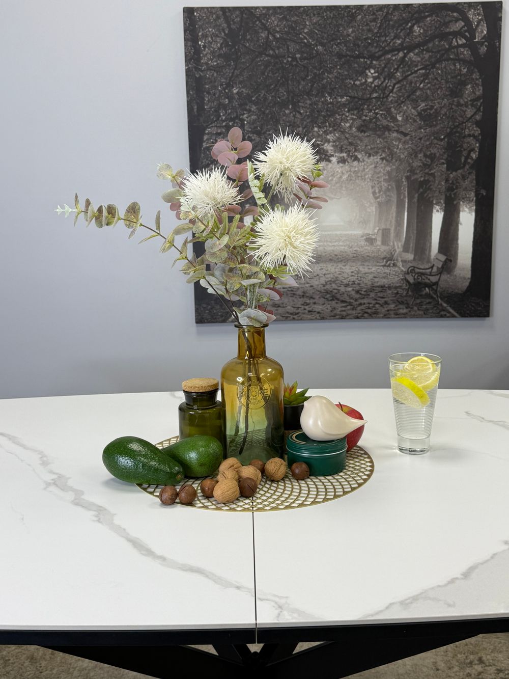 Стол Kenner BR1300, черный/керамика GLORIA WHITE