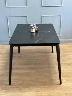 Стол KENNER KS1200 черный/керамика мрамор черный