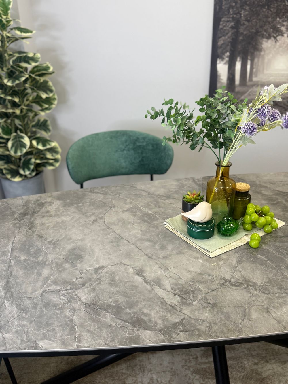 Стол KENNER DF2000 черный/керамика белая глянец