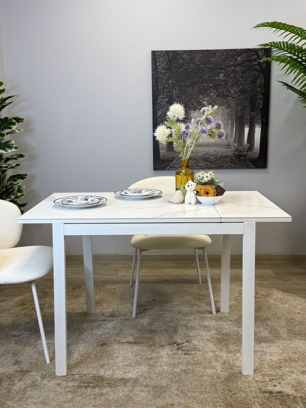 Стол KENNER LK1000 белый/керамика GLORIA WHITE