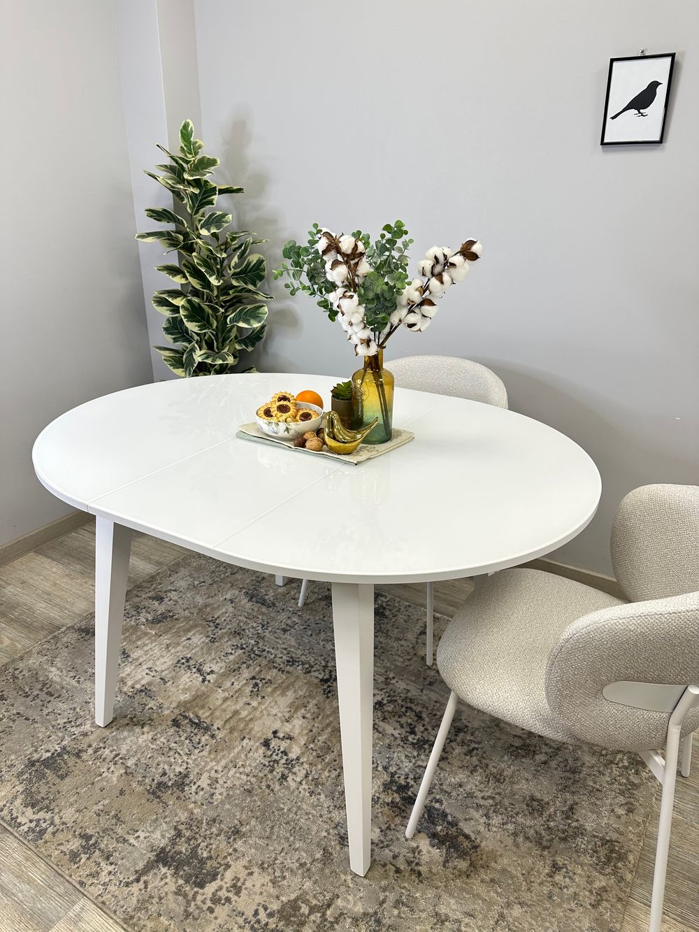 Стол KENNER 1000 М белый/стекло белое глянец