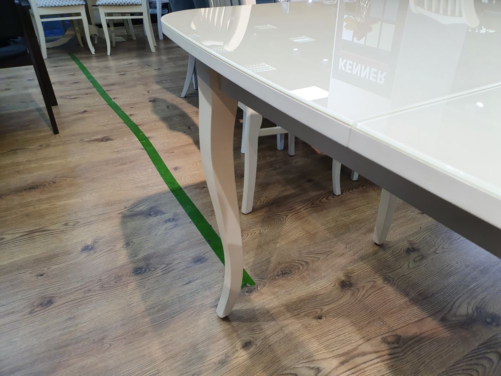 Стол KENNER 1200М  крем/стекло крем глянец