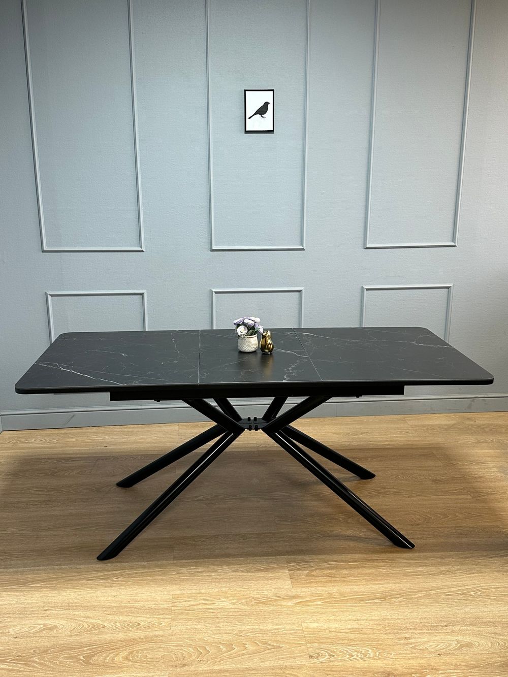 Стол KENNER DC1300 черный/керамика мрамор черный