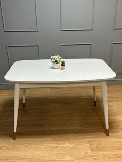 Стол KENNER 1200K белый/стекло белое глянец