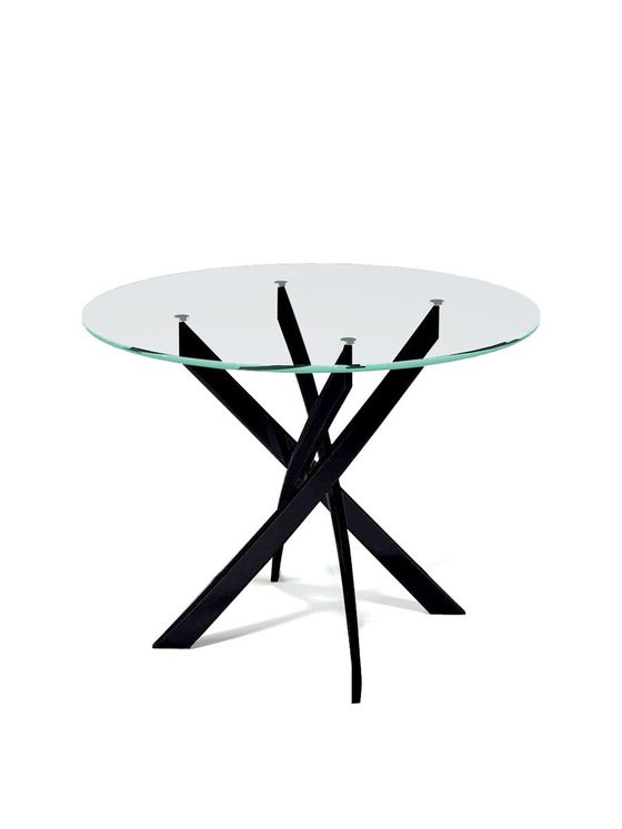 Стол KENNER R1000  черный/стекло прозрачное