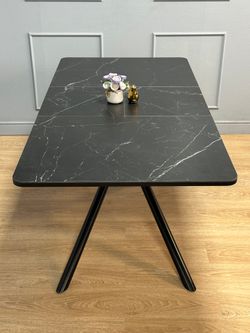 Стол KENNER DC1300 черный/керамика мрамор черный