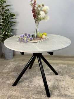 Стол KENNER AR1000 черный/мрамор светло-серый